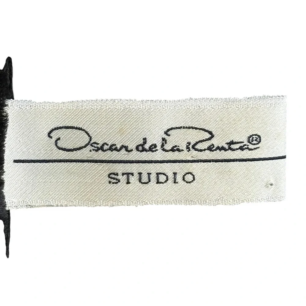 Oscar de la Renta Studio Evening Scarf Unisex Black Velvet Gold Metallic Formal